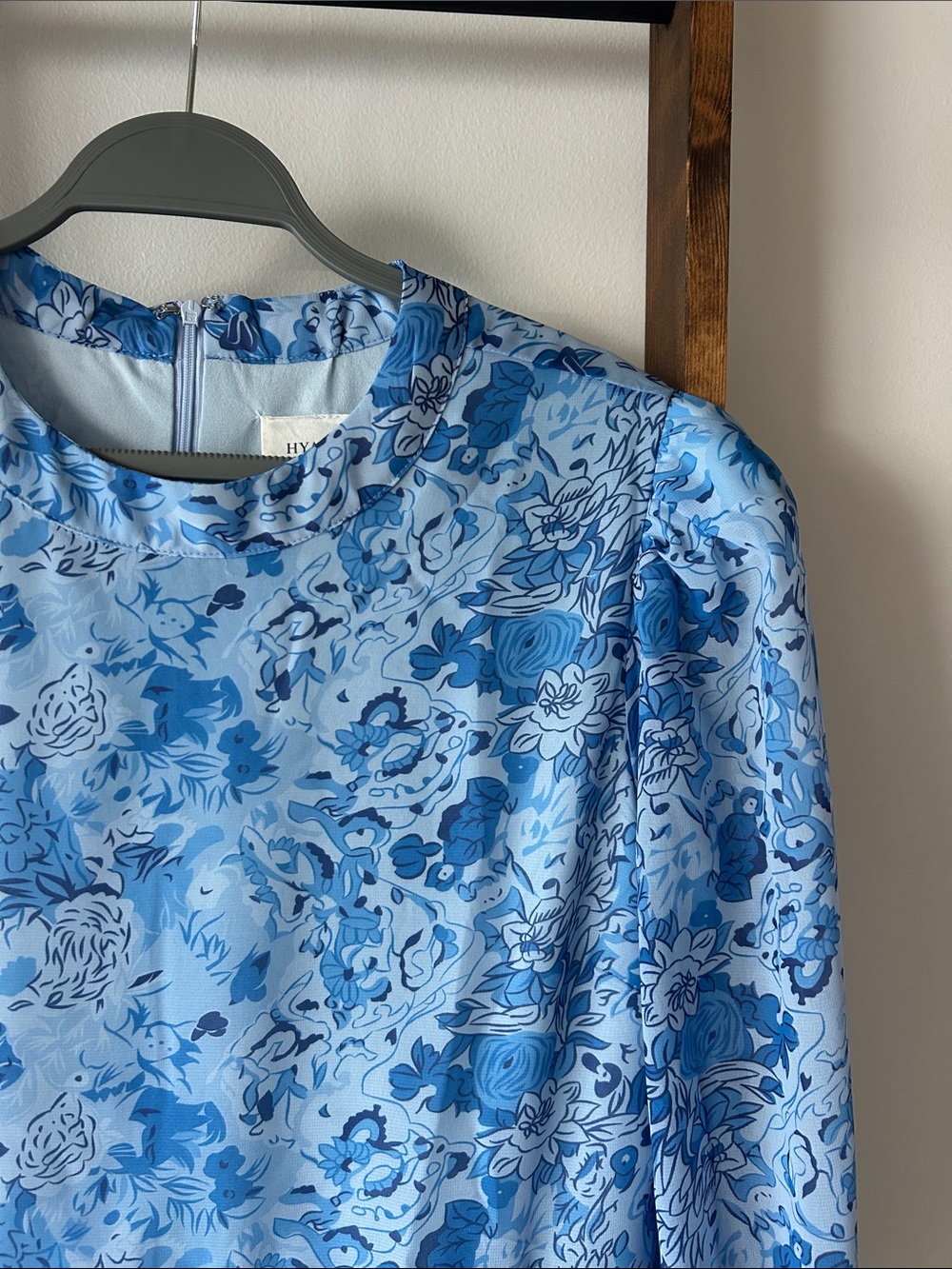 Hyacinth House Sky Blue Floral Long Sleeve Dress